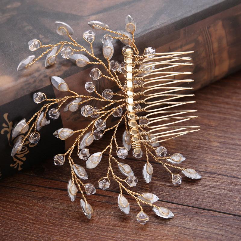 Hair ornament, hair comb ROMANCE | Sparkly Hairpiece in Gold