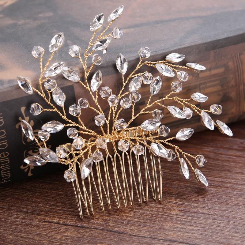 Hair ornament, hair comb ROMANCE | Sparkly Hairpiece in Gold