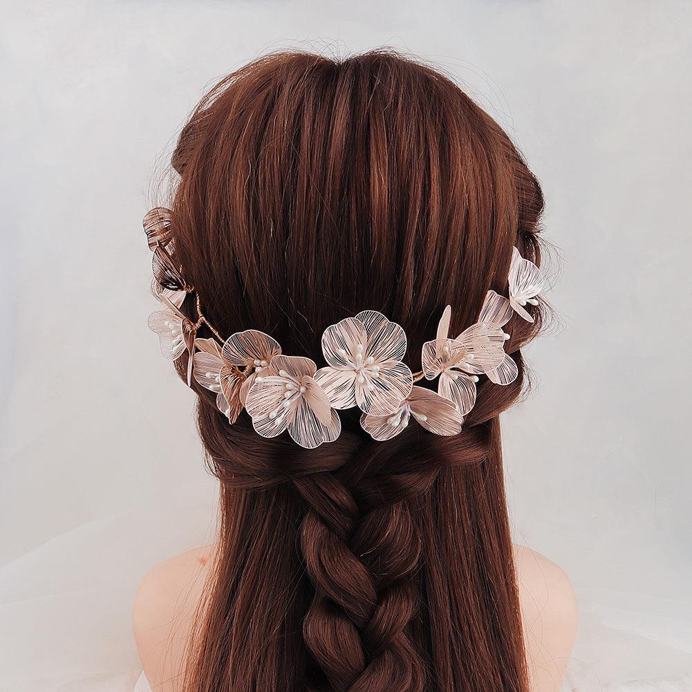 Hair ornament, vine ROMANCE, Modern Rosegold Flower Hairpiece