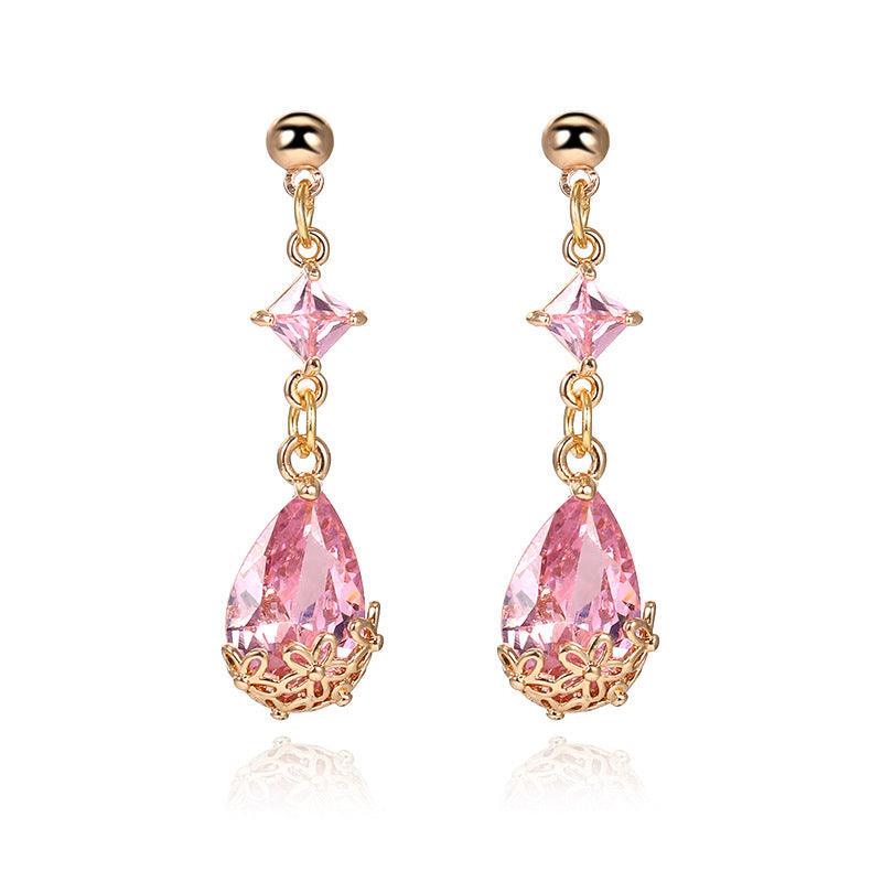 Juhlakorvakorut, ROMANCE|Romantic Teardrop Earrings in Pink