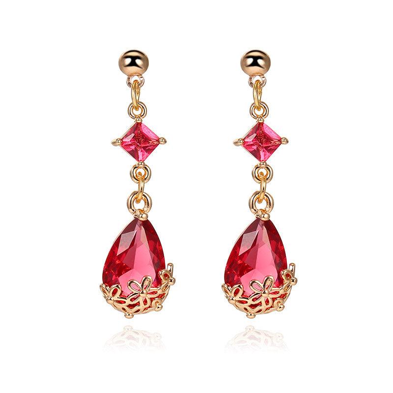 Juhlakorvakorut, ROMANCE|Romantic Teardrop Earrings in Ruby