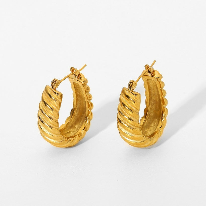 Kirurginteräsrenkaat, FRENCH RIVIERA|Twisted Gold Steel Hoops
