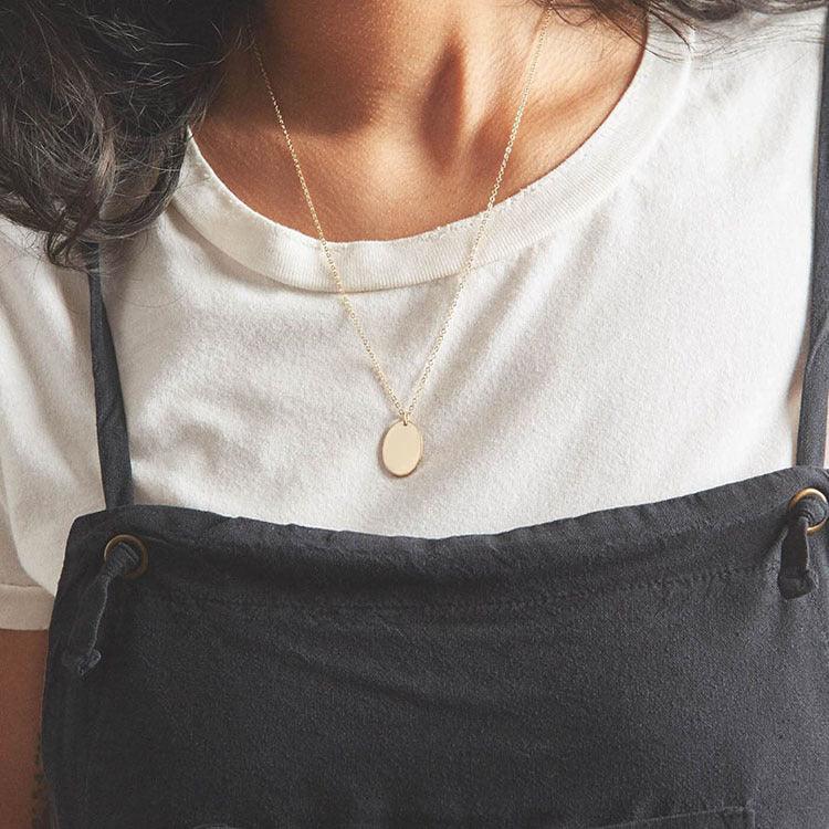 Surgical steel necklace, FRENCH RIVIERA|Oval Necklace in Gold