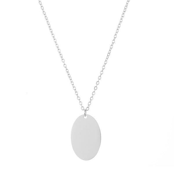 Kirurginteräskaulakoru, FRENCH RIVIERA|Oval Necklace in Silver