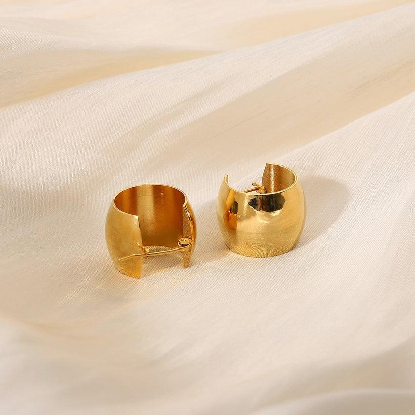 Kirurginteräsrenkaat, FRENCH RIVIERA|Wide Héloïse Gold Steel Hoops