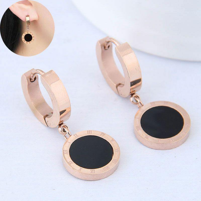 Kirurginteräsrenkaat, FRENCH RIVIERA|Yvonne Rosegold Hoops in Black