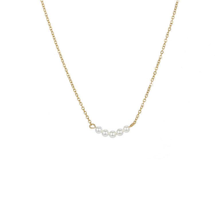 Kirurginteräskaulakoru, FRENCH RIVIERA|Belle Pearl Necklace in Gold