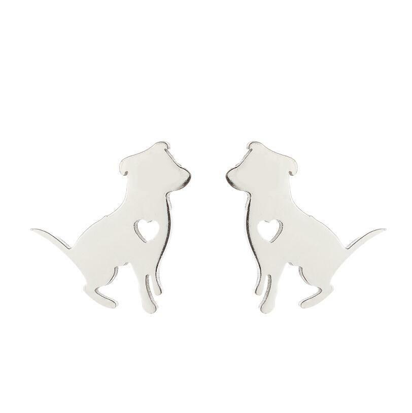 Kirurginteräsnapit, Steel Sitting Dog Earstuds -koiranapit