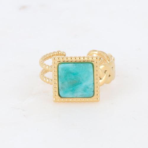 Sormus, BOHM PARIS|Bague Maude -dorée avec amazonite