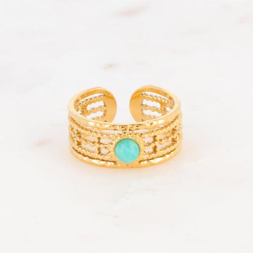 Sormus, BOHM PARIS|Bague Anaïs -dorée avec amazonite