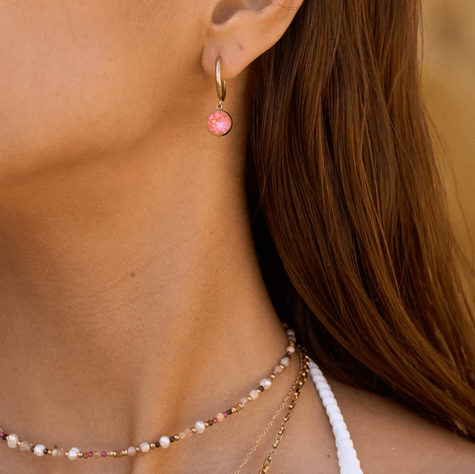 Earrings, BOHM PARIS|Boucles Silas avec crystal clair -dore