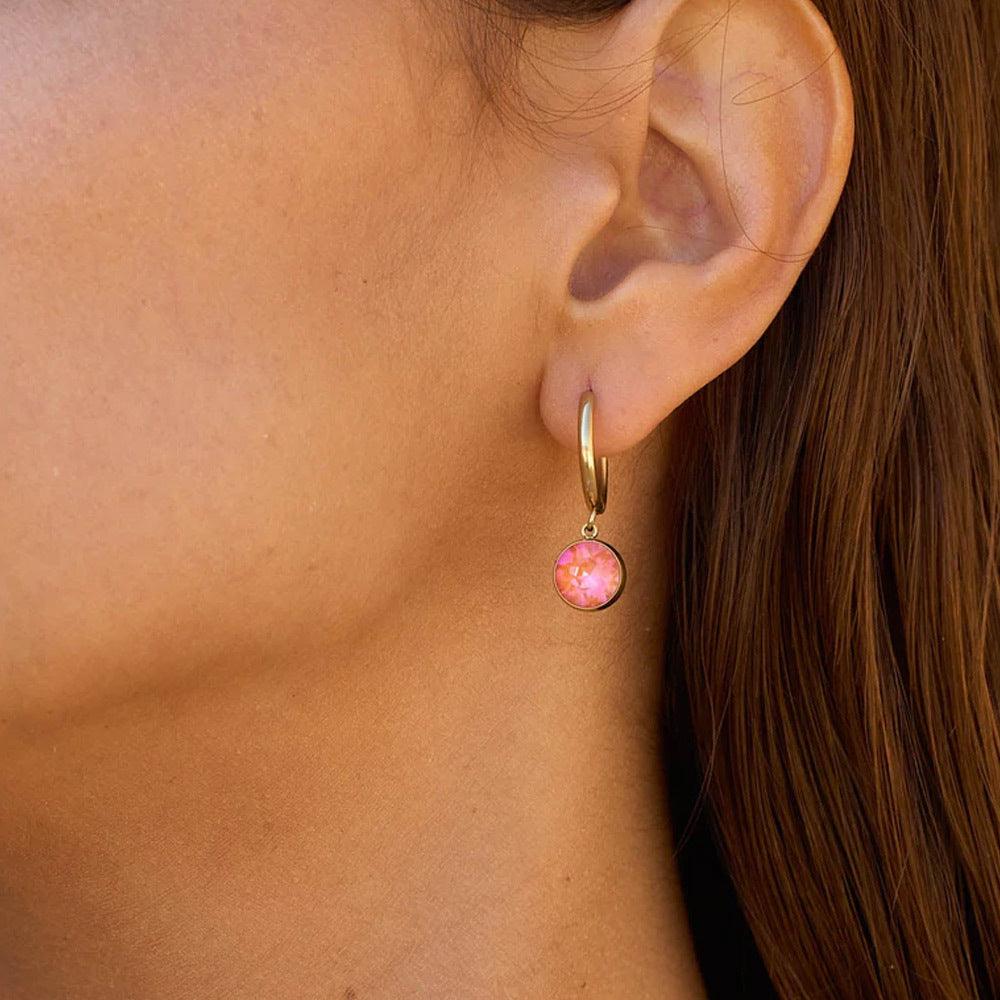 Earrings, BOHM PARIS|Boucles Silas avec crystal indicolite -dore