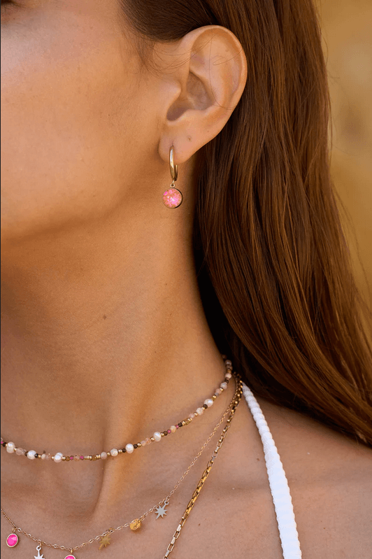 Earrings, BOHM PARIS|Boucles Silas avec crystal indicolite -dore