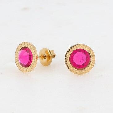 Earrings, BOHM PARIS|Boucles Miel -fuchsia
