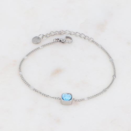 Bracelet, BOHM PARIS|Bracelet Amael Rhodium - aquamarine