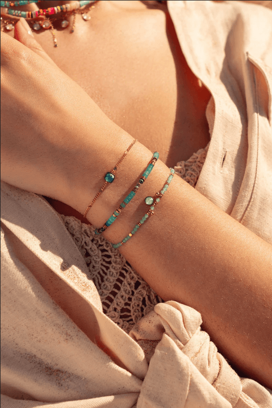 Bracelet, BOHM PARIS|Bracelet Amael Rhodium - aquamarine