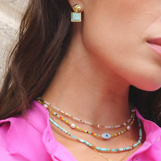 BOHM PARIS | Collier Braceline – punainen luonnonkivikaulakoru