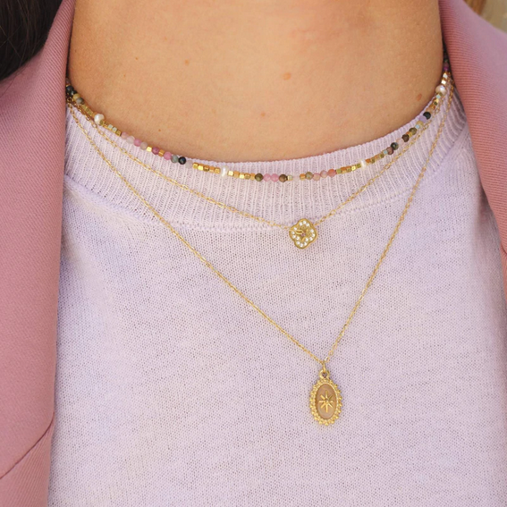 BOHM PARIS | Collier Braceline – punainen luonnonkivikaulakoru
