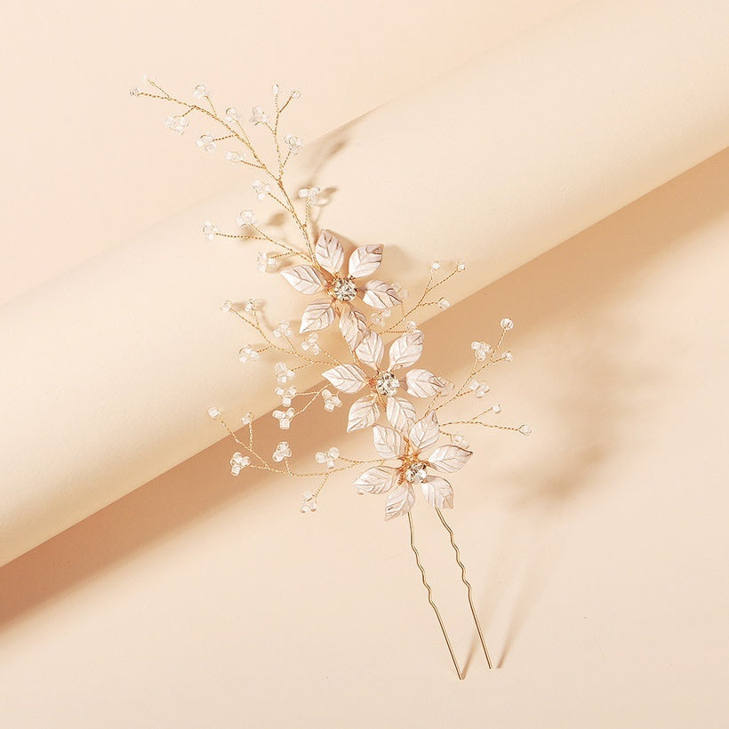 Hair ornament, ROMANCE|Amelia - champagne-colored flower hair ornament