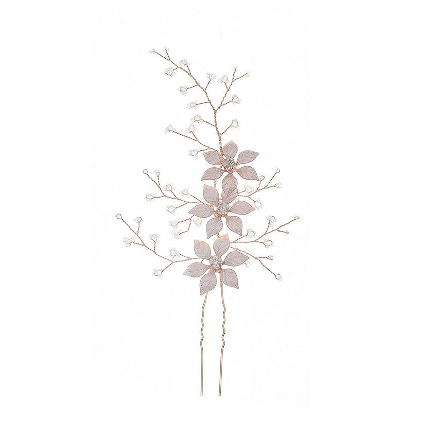 Hair ornament, ROMANCE|Amelia - champagne-colored flower hair ornament