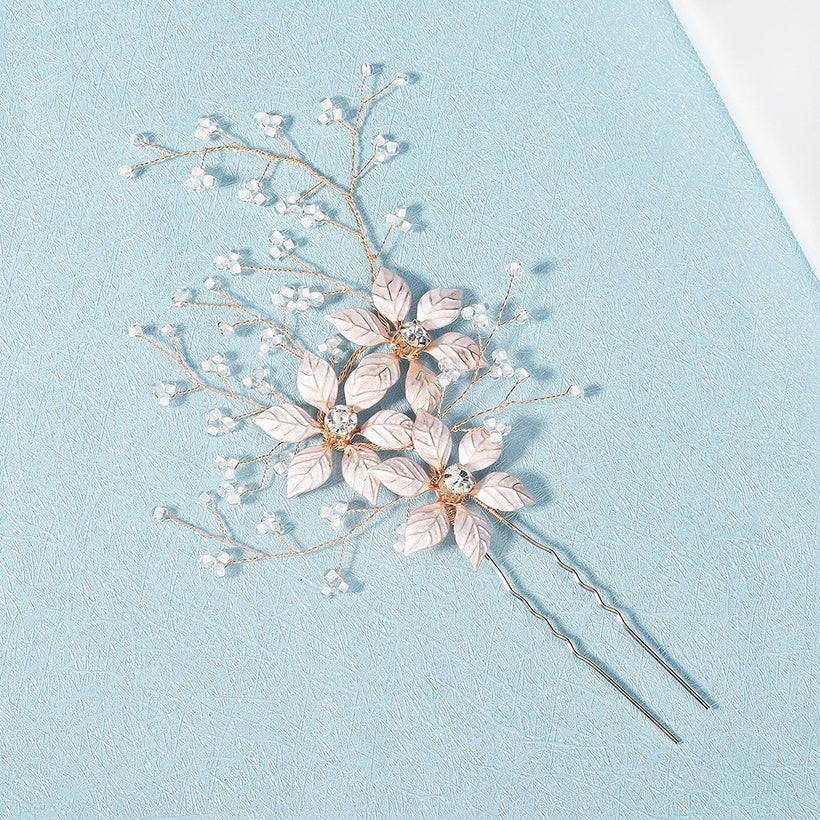 Hair ornament, ROMANCE|Amelia - champagne-colored flower hair ornament