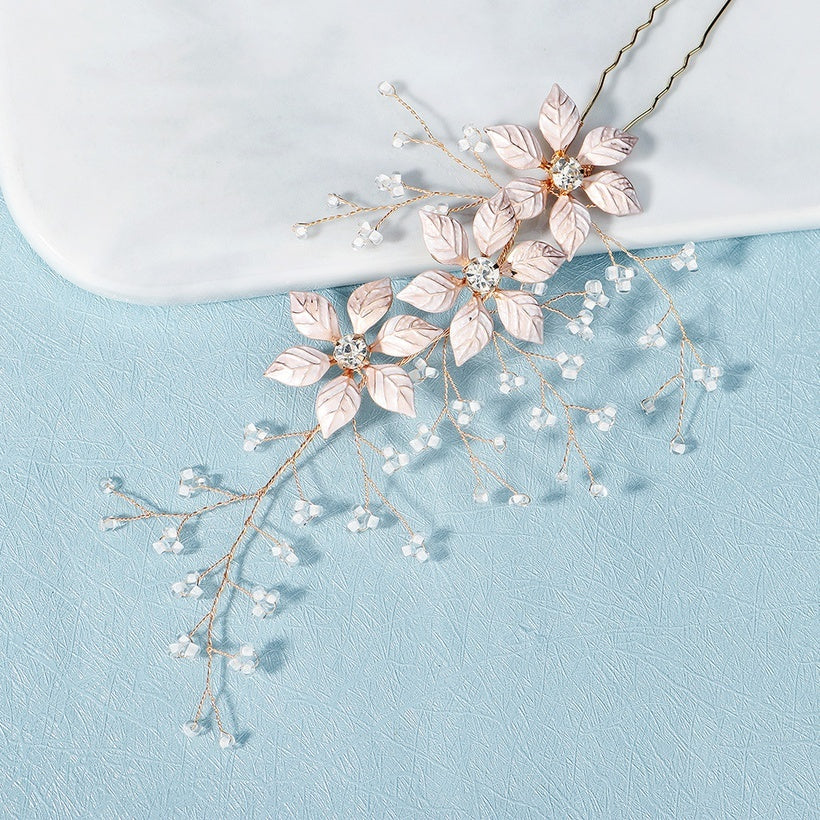 Hair ornament, ROMANCE|Amelia - champagne-colored flower hair ornament