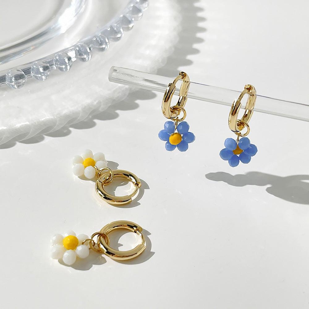 Earrings, FRENCH RIVIERA|Blossom yellow flower earrings