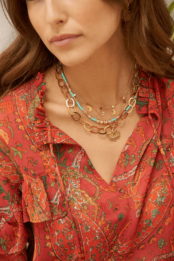 IKITA PARIS|Harmony lotus surgical steel necklace (gold)