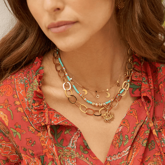 IKITA PARIS|Harmony lotus surgical steel necklace (gold)