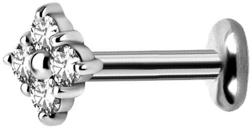 PREMIUM COLLECTION|Siro neljäkivinen labret (hopea)