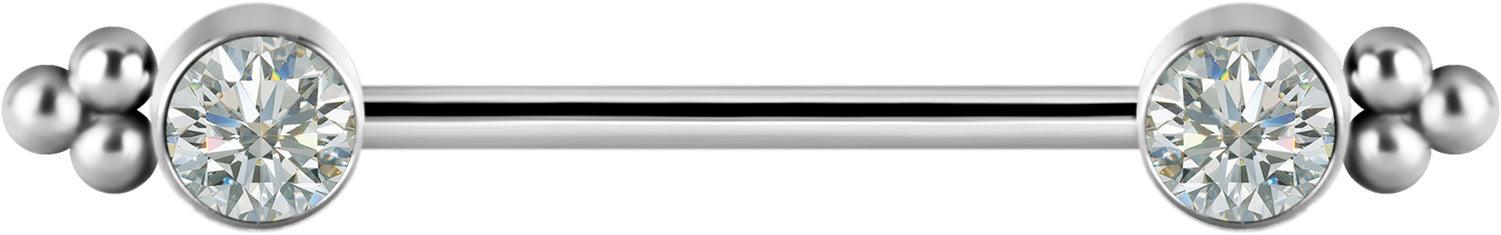 PREMIUM COLLECTION|Devilheart kivellinen titaaninen nännikoru (hopea)