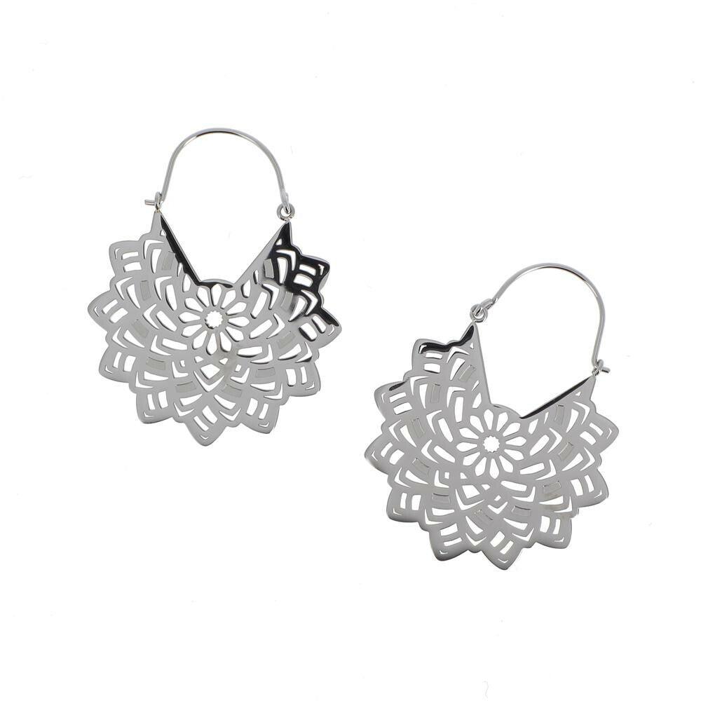 IKITA PARIS|Rosace pendant earrings (silver)