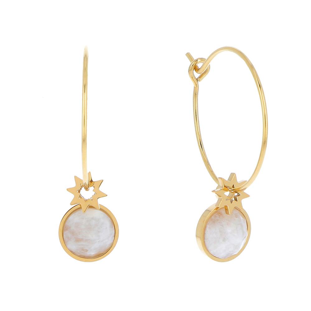 IKITA PARIS|Isolie hoop earrings (agate)