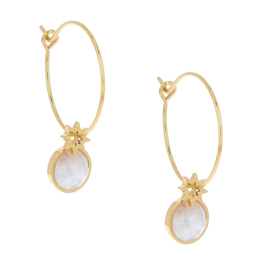IKITA PARIS|Isolie hoop earrings (agate)