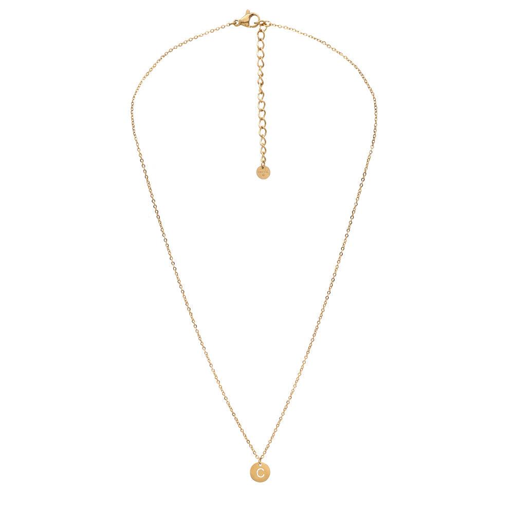 IKITA PARIS|Alphabet letter surgical steel necklace (gold)