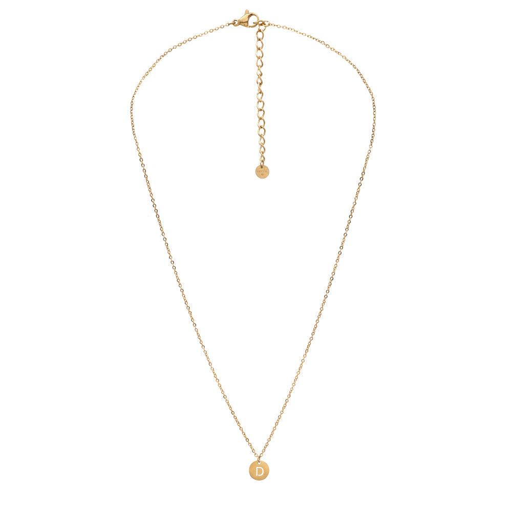 IKITA PARIS|Alphabet letter surgical steel necklace (gold)
