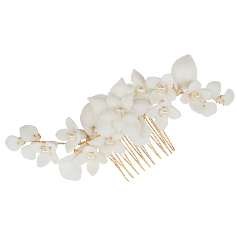 Hiuskoru, ATHENA BRIDAL|Allure Comb -kultainen kukkahiuskampa