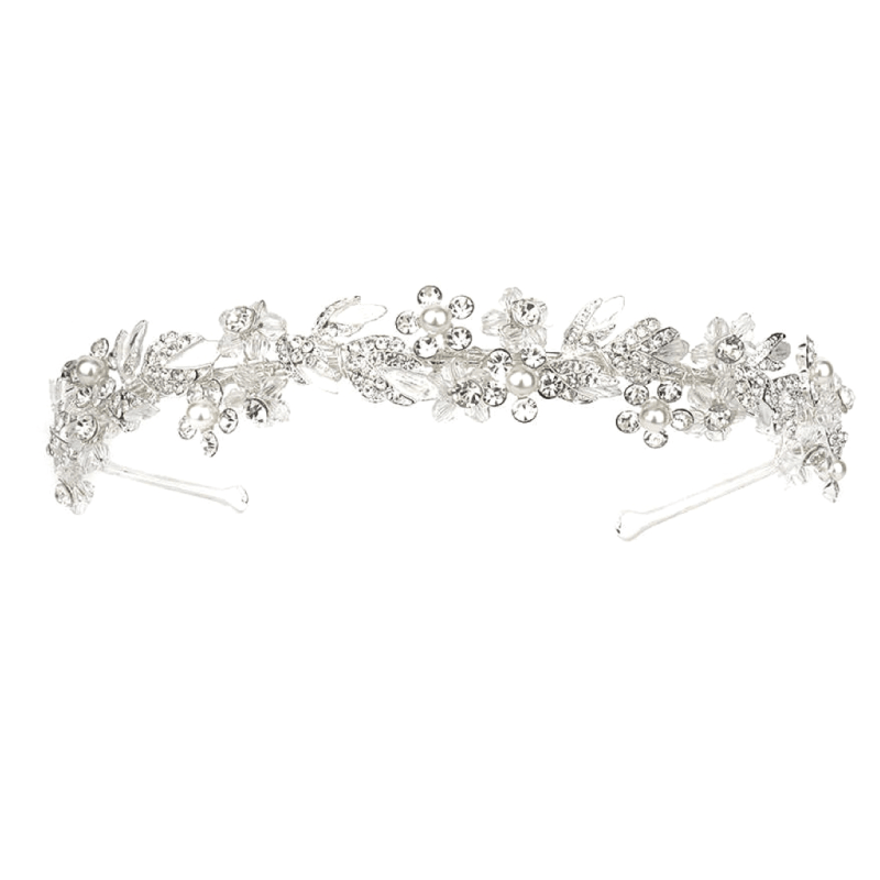 Hiuskoru, ATHENA BRIDAL|Philippa Headband -hopeanvärinen juhlapanta