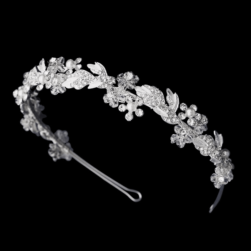 Hiuskoru, ATHENA BRIDAL|Philippa Headband -hopeanvärinen juhlapanta