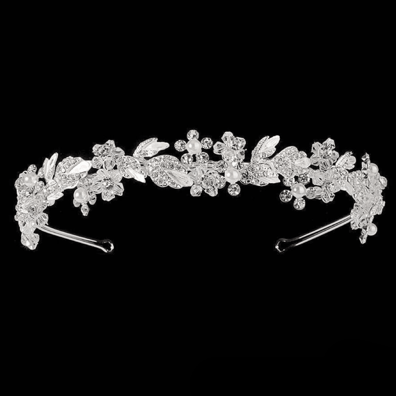 Hiuskoru, ATHENA BRIDAL|Philippa Headband -hopeanvärinen juhlapanta