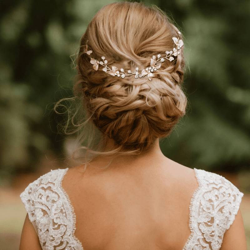 Hiuskoru, ATHENA BRIDAL|Victoria Vine -hopeinen helmihiuskoriste