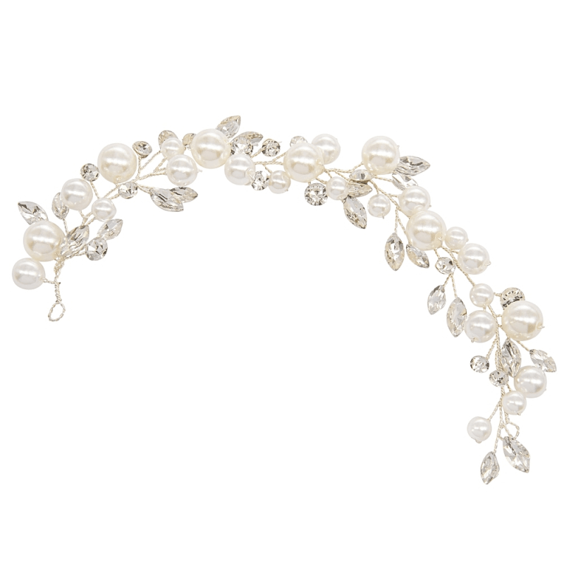 Hiuskoru, ATHENA BRIDAL | Ruby Pearl Vine -hopeinen helmihiuskoriste