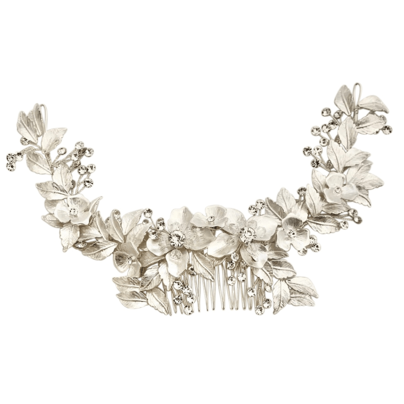 Hiuskoru, ATHENA BRIDAL|Silver Blush Vine -hopeinen hiuskoriste