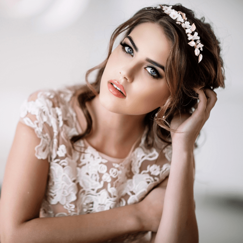 Hiuskoru, ATHENA BRIDAL|Nicole Blush Vine -hopeinen hiuskoriste