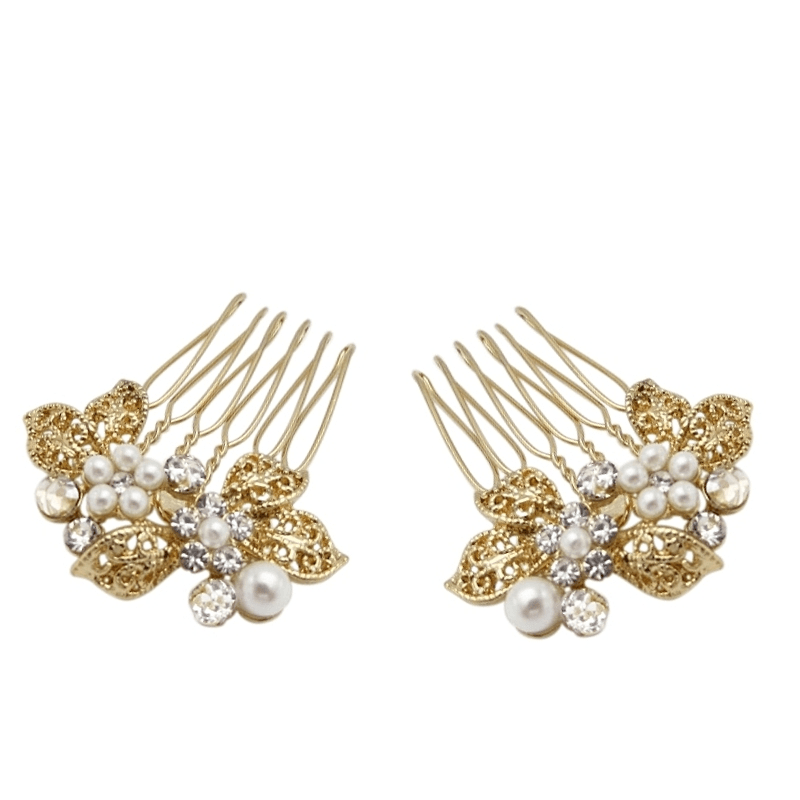 Hiuskoru, ATHENA BRIDAL|Mini Gold Comb -helmihiuskoriste