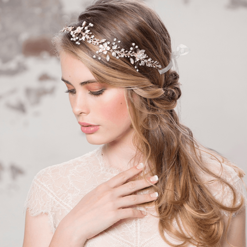 Hiuskoru, ATHENA BRIDAL|Linda Pink Blush Vine -vaaleanpunainen köynnös