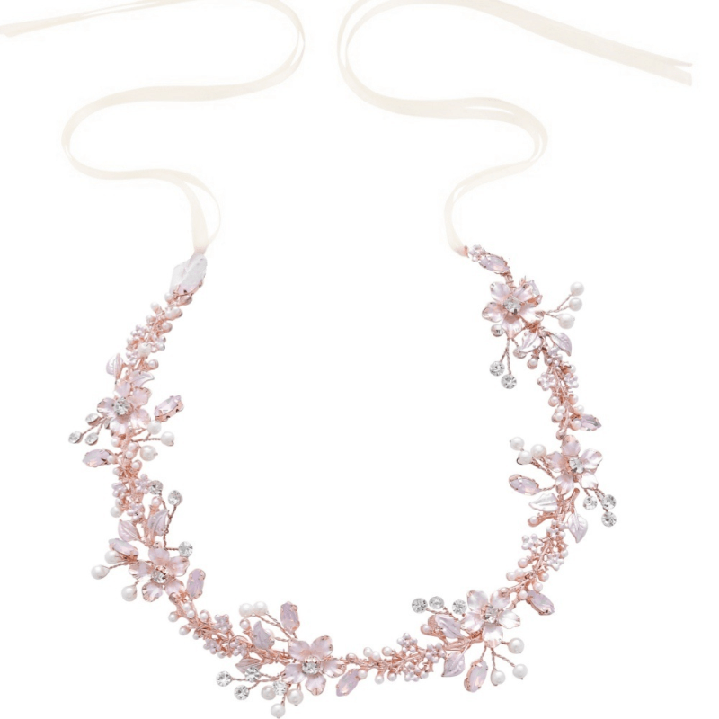 Hiuskoru, ATHENA BRIDAL|Linda Pink Blush Vine -vaaleanpunainen köynnös