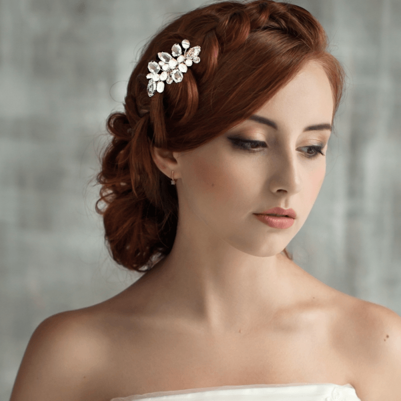 Hiuskoru, ATHENA BRIDAL|Petite Pearl Comb -ruusukulta helmihiuskampa