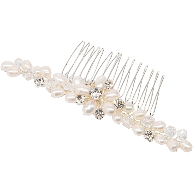 Hair ornament, ATHENA BRIDAL|Forever Pearl Comb -silver pearl hair comb