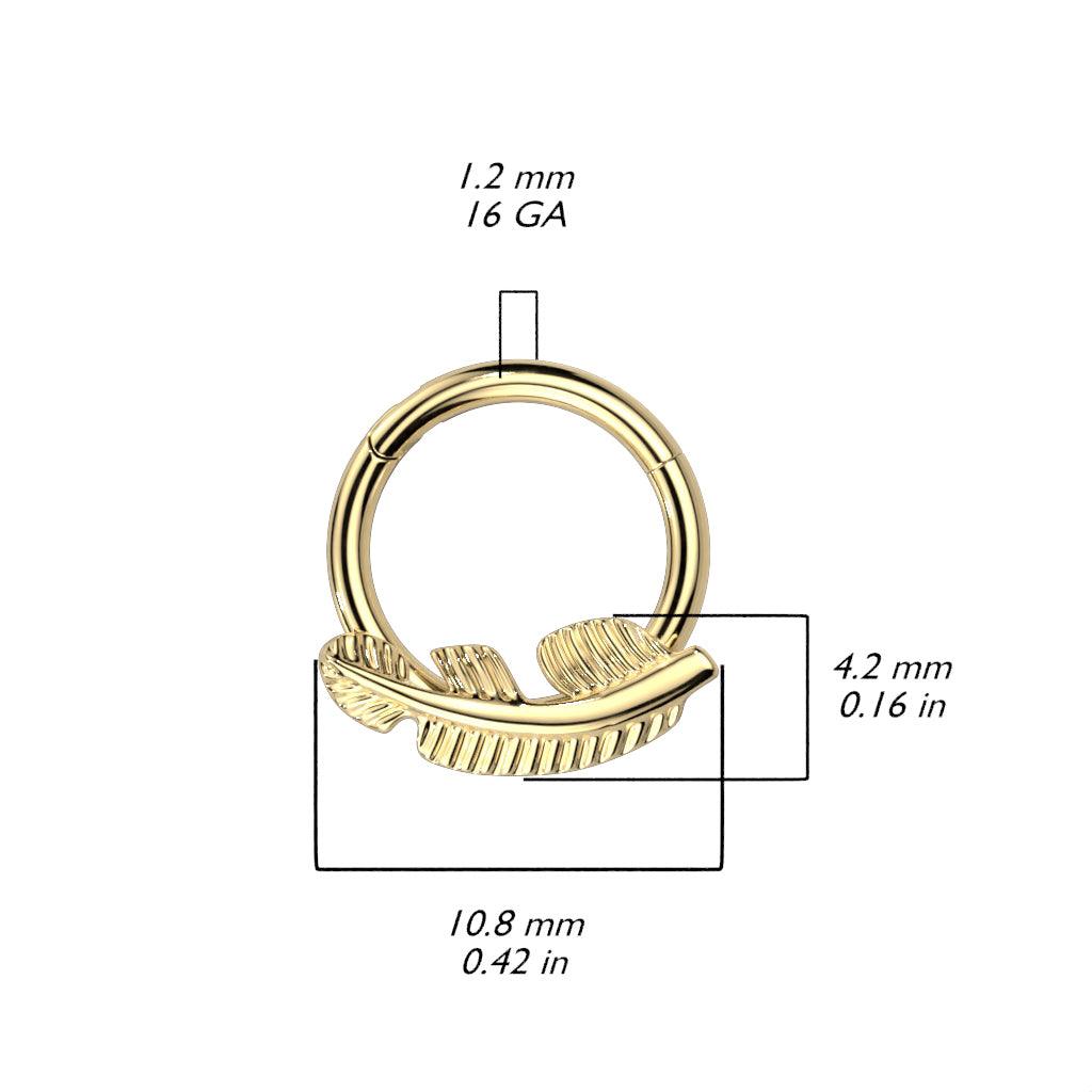 Lävistysrengas, Titanium Gold Hoop -sulkakoristeinen clicker